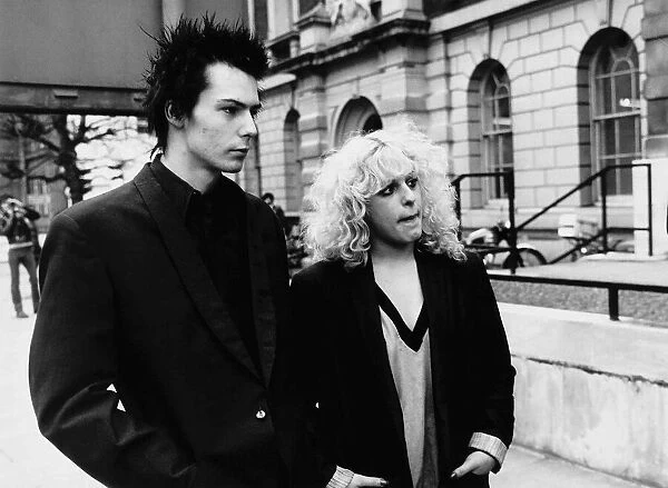 Sid Vicious Musician with Sex Pistols with Nancy Spungen at Marylebone magistrates court