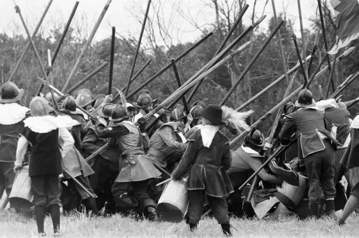 Framed Print : The Siege of Reading, 1643, Tilehurst. English Civil War, re-enactment