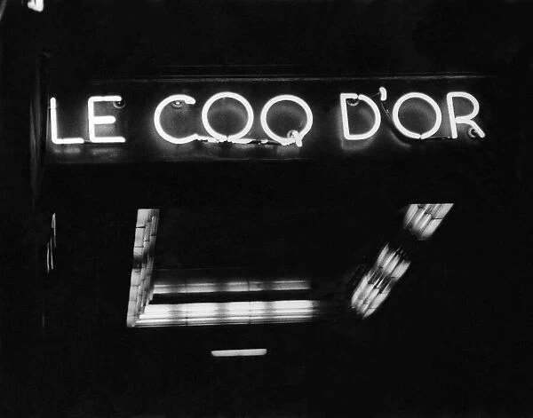 Sign for Le Coq D or nightclub. April 1965 P018528