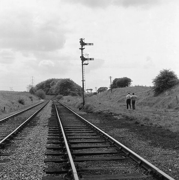 Signal on Castle Eden Village Railway Line in County Durham, England