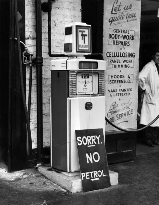Framed Print : A signing on a petrol pump informing customers of the lack of petrol during the fuel Framed Print : A signing on a petrol pump informing customers of the lack of petrol during the fuel
