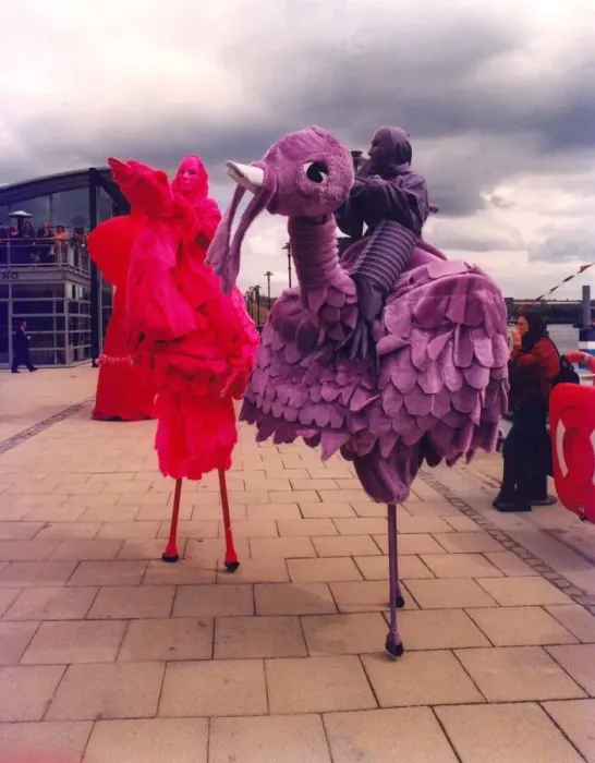 Framed Print : Silt walkers and dancers on Newcastle Quayside