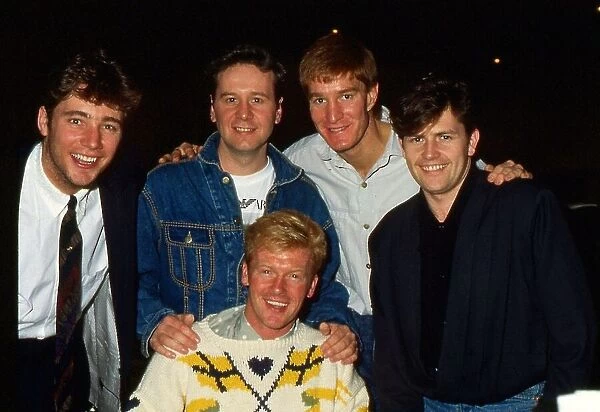 Simple Minds meet Scotland football players April 1989
