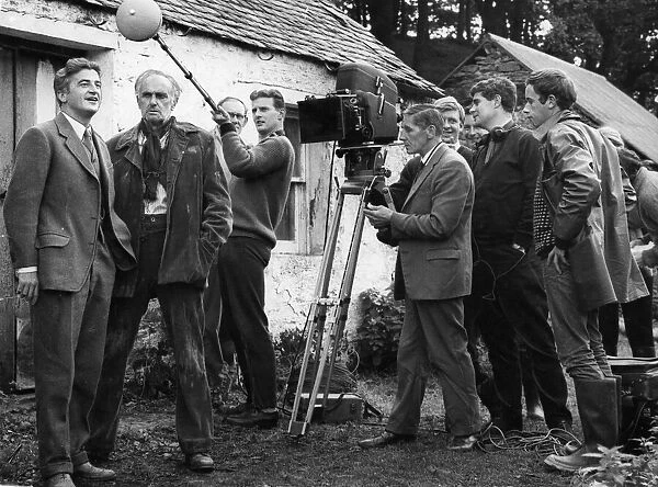Bill Simpson left seen here with John Laurie filming a scene for the BBC drama series Dr