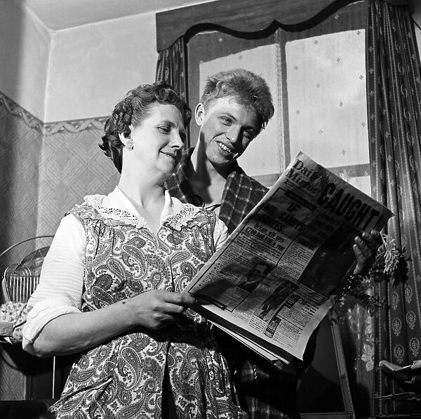 Singer and actor Tommy Steele at home in Bermondsey, London, with his mother Elizabeth