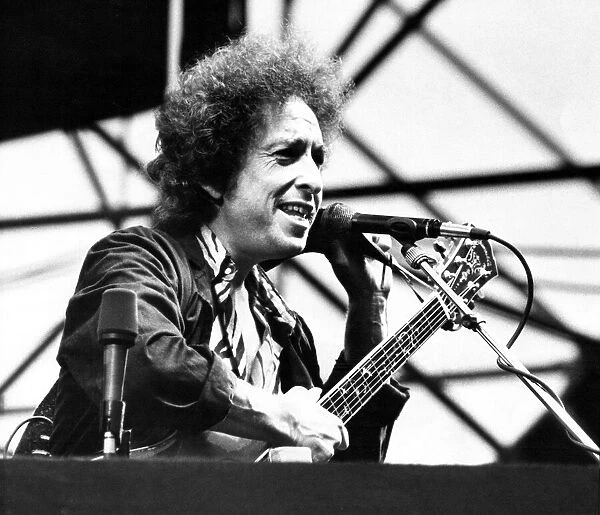 Singer Bob Dylan in concert at St Jamess Park, Newcastle 5 July 1984