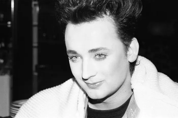 Framed Print : Singer Boy George shows off his new haircut at the Montreux Pop Festival in Switzerland