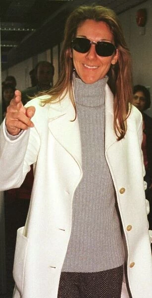 Singer Celine Dion at Heathrow Airport November 1998 arriving from from Los Angeles