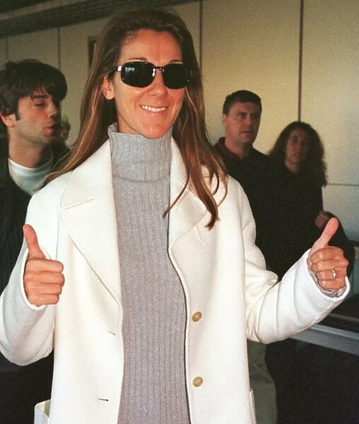 Singer Celine Dion at Heathrow Airport November 1998 arriving from from Los Angeles