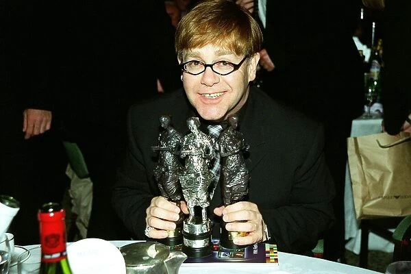 Singer Elton John at the Ivor Novello Awards at Grosvenor House in Park Lane London