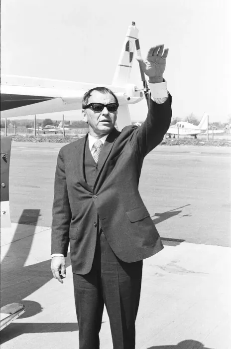 Framed Print : Singer Frank Sinatra who is in the United Kingdom to perform two charity concerts in aid