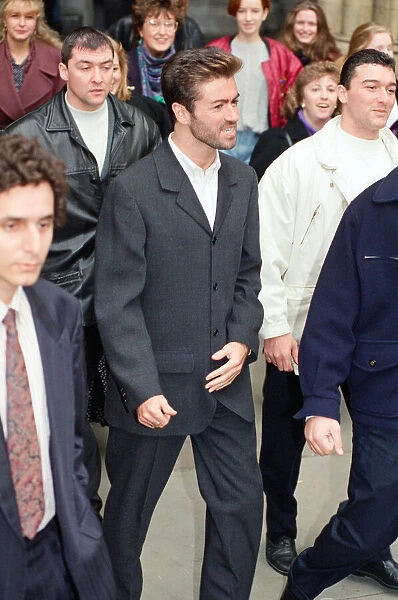 Singer George Michael leaving the High Court after the law suit against Sony