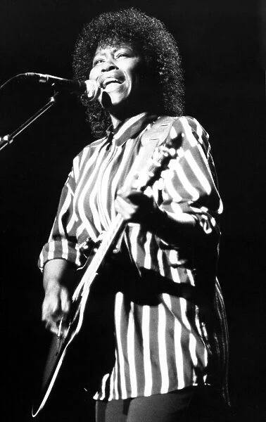 Singer Joan Armatrading in concert at the NEC Arena, Birmingham