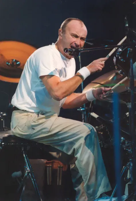 Framed Print : Singer Phil Collins performs in concert at Newcastle Arena 9 November 1997