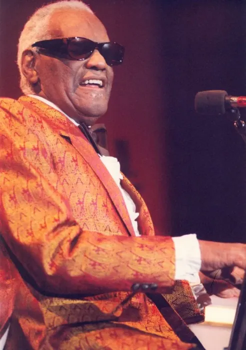 Framed Print : Singer Ray Charles in concert at the Newcastle Arena 24 June 1996 Framed Print : Singer Ray Charles in concert at the Newcastle Arena 24 June 1996