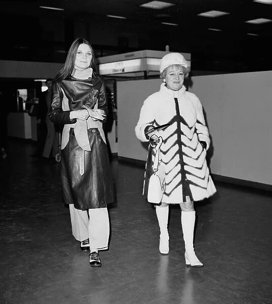 Singer Sandie Shaw seen here with her agent Eve Taylor before their departure to Montreux