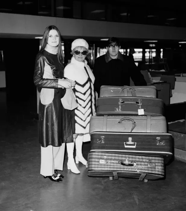 Framed Print : Singer Sandie Shaw seen here with her agent Eve Taylor before their departure to Montreux Framed Print : Singer Sandie Shaw seen here with her agent Eve Taylor before their departure to Montreux
