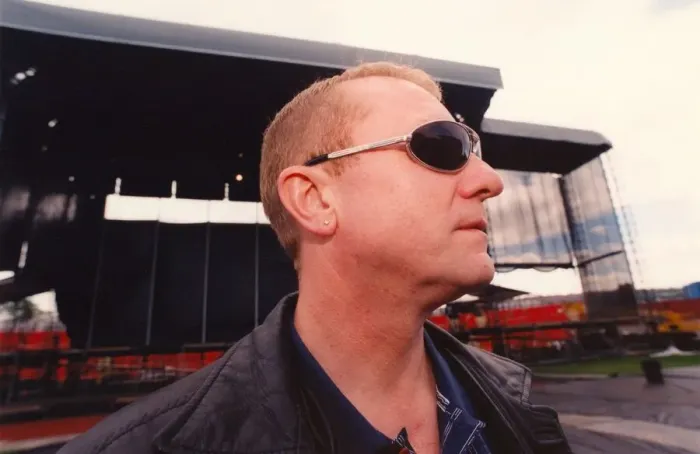 Framed Print : Singer songwriter John Miles, surveys the scene the day before playing the Gateshead