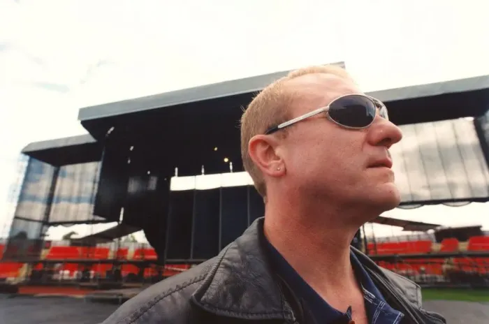 Framed Print : Singer songwriter John Miles, surveys the scene the day before playing the Gateshead