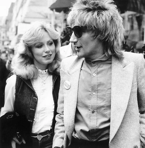 Singer and songwriter Rod Stewart with Marcy Hanson