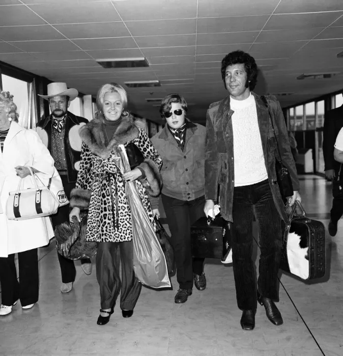 Framed Print : Singer Tom Jones was welcomed home today at Heathrow Airport when he arrived back from a Framed Print : Singer Tom Jones was welcomed home today at Heathrow Airport when he arrived back from a