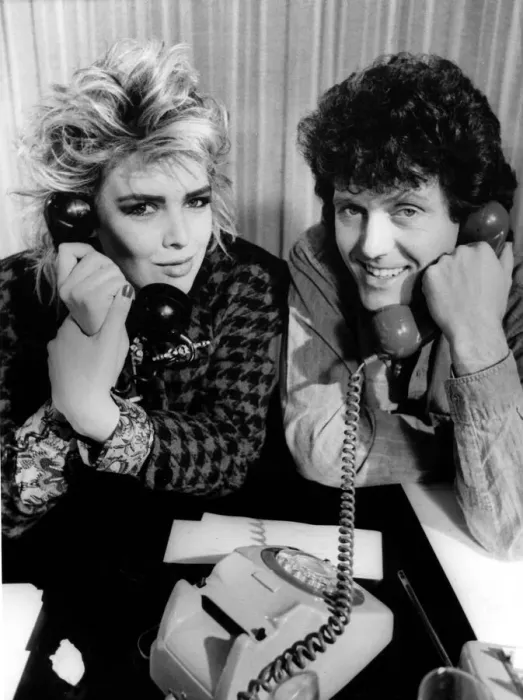 Framed Print : Singers Alvin Stardust and Kim Wilde man the telephones at the television studios 6 Framed Print : Singers Alvin Stardust and Kim Wilde man the telephones at the television studios 6