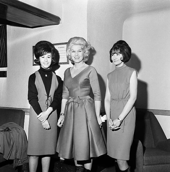 Singers, left to right, Helen Shapiro, Jane Morgan and Linda Lane at a recording of