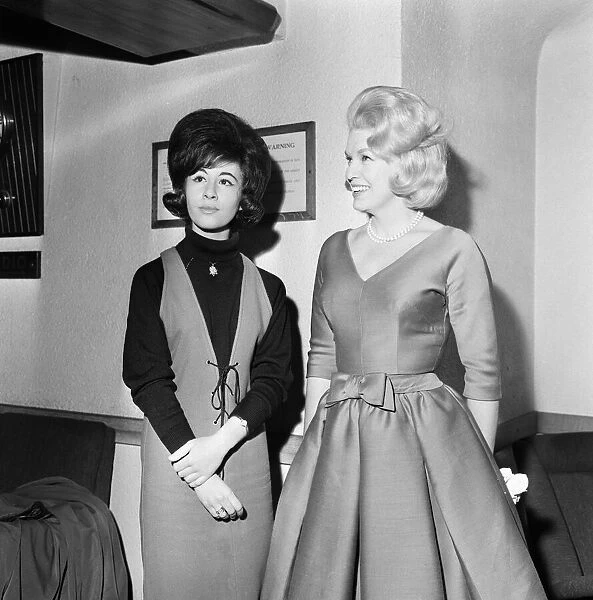 Singers, left to right, Helen Shapiro and Jane Morgan at a recording of the BBC