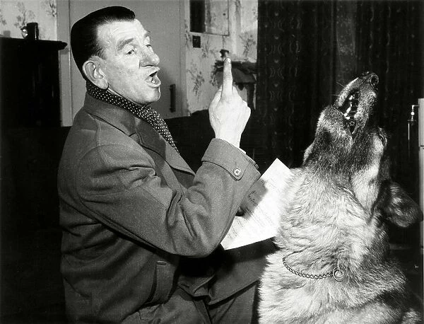 Singing Alsatian Dog Mac with his owner and manager John McQueen