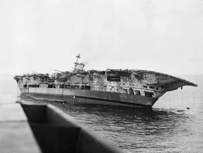 Framed Print : The Sinking of the British Royal Navy Aircraft Carrier HMS Ark Royal