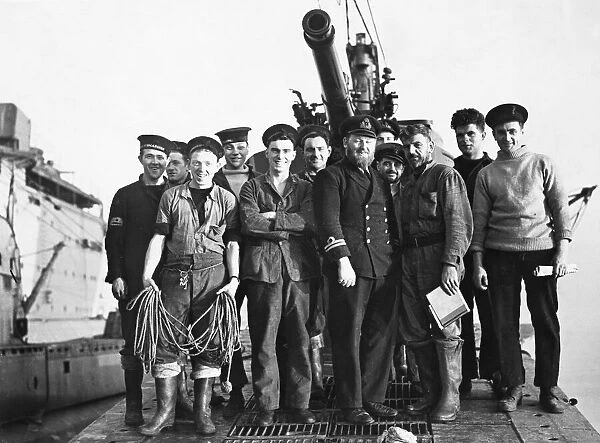 The sinking of the submarine Thetis. Some of the crew from H. M