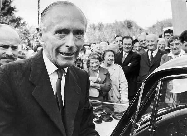 Sir Alec Douglas Home seen here on a whistle stop tour in London to speak at Wembley