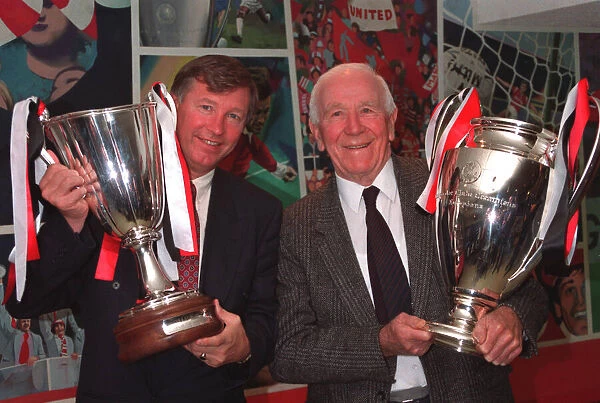 Sir Alex Ferguson and Sir Matt Busby with the European Cup Winners Cup