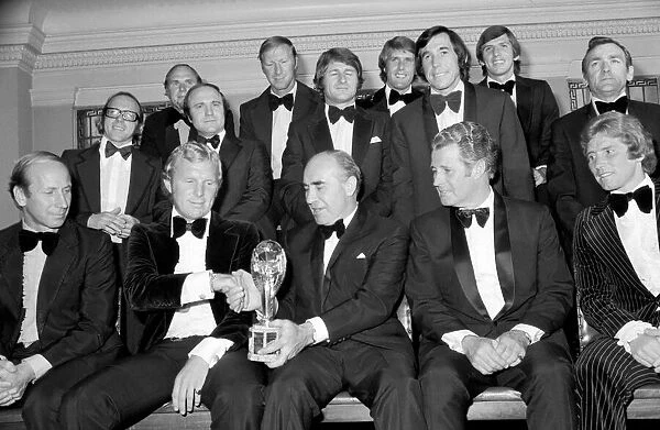 Sir Alf Ramsey with his Ex-England team of 1966 who won the World Cup