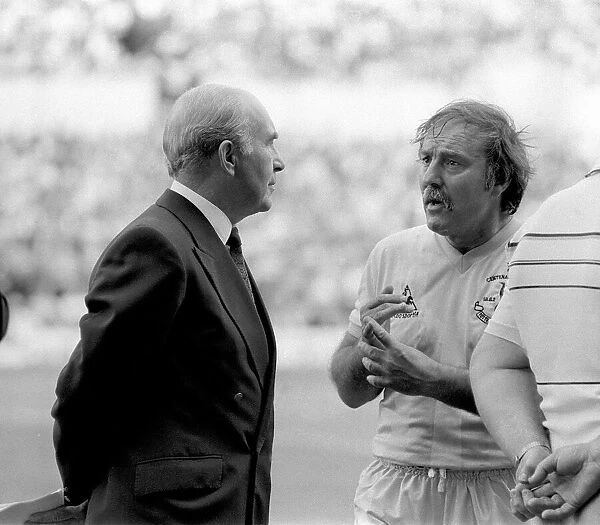 Sir Alf Ramsey and Jimmy Greaves August 1983 Former England manager