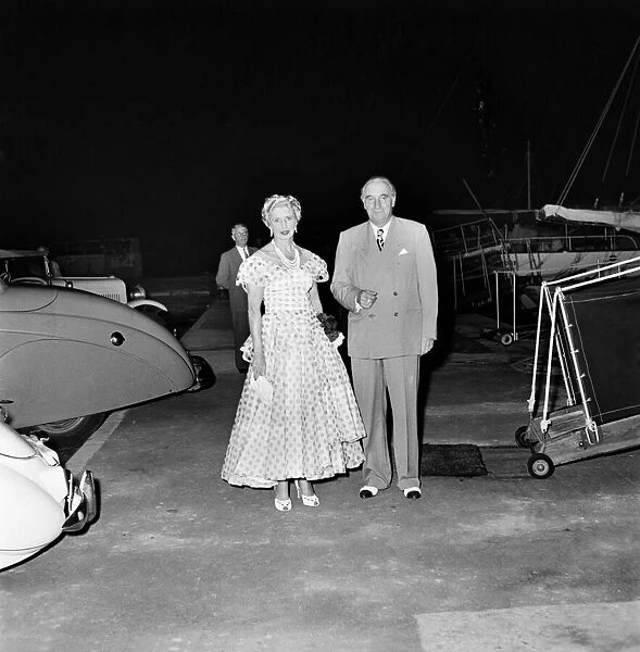 Sir Bernard and Lady Docker seen here on their yacht in Cannes. September 1952 C4568-001