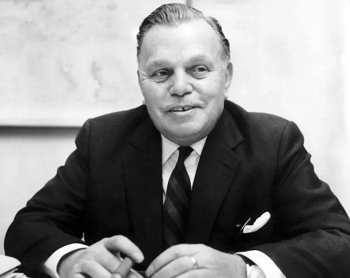 Framed Print : Sir Billy Butlin the man behind the Butlins Holiday worlds pictured here in 1968 at his Framed Print : Sir Billy Butlin the man behind the Butlins Holiday worlds pictured here in 1968 at his