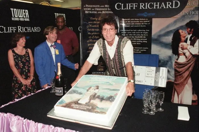 Framed Print : Sir Cliff Richard at Tower Records in Londons Piccadilly Circus Framed Print : Sir Cliff Richard at Tower Records in Londons Piccadilly Circus