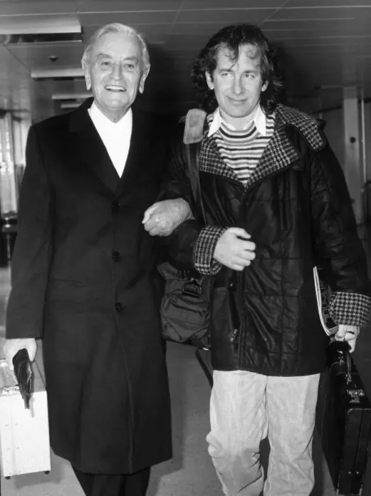 Framed Print : Sir David Lean and Steven Spielberg at London Heathrow Airport Framed Print : Sir David Lean and Steven Spielberg at London Heathrow Airport