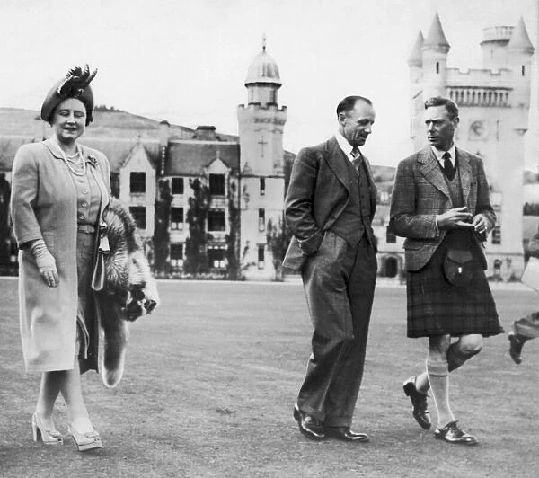 Sir Donald Bradman at Balmoral with The King and Queen. 1st January 1948