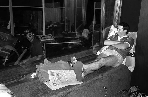 Sir Elton John in the recording studio on the Island of Monstserrat 1982 John Reid