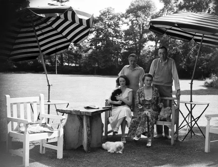 Framed Print : Sir Francis Towle, Lady Towle, Clifford Whitley and Elsa MacFarlane photographed