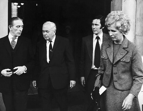 Sir Harold Wilson former Labour Prime Minister of Great Britain with J Thomas Leader of