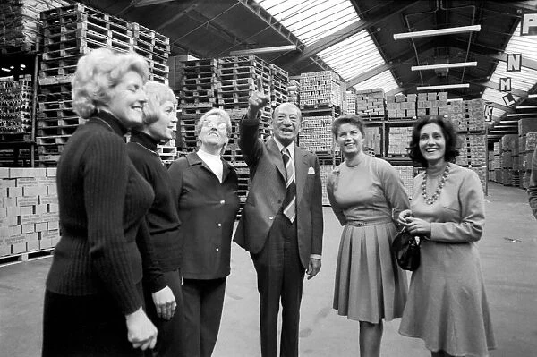 Sir John Cohen. Tesco. Chairman seen here at one of the supermarkets warehouses