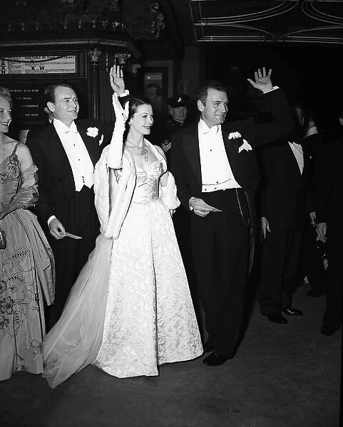 Sir John Mills and Sir Laurence Olivier - 1952 attending the Royal Film Premiere