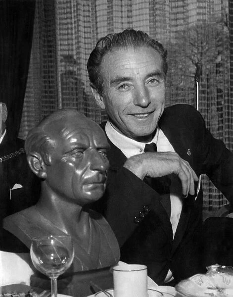 Sir Stanley Matthews sitting at the Luncheon to the sports writers at Trentham Gardens