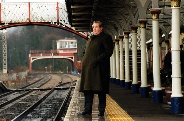 Sir William McAlpine. Chairman of the Railway Heritage Trust at Hexham Railway Station