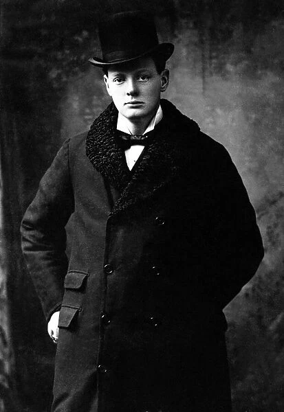 Sir Winston Churchill - 1900 early portrait with top hat and bow tie