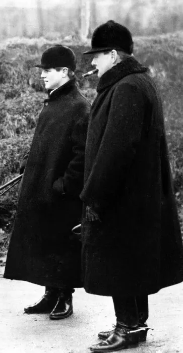 Framed Print : Sir Winston Churchill - 1928 British Prime Minister with his son Framed Print : Sir Winston Churchill - 1928 British Prime Minister with his son