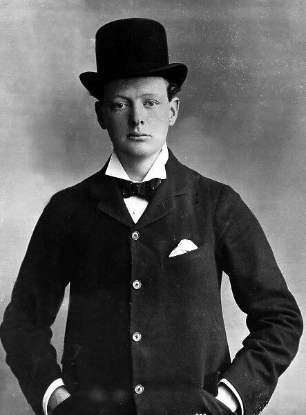 Sir Winston Churchill as Conservative candidate in the Oldham by-election 1899 wearing a